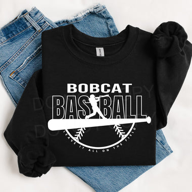 Bobcat Baseball WHITE INK DTF Transfer