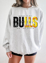 Leave It All On The Field BULLS Softball BLACK DTF Transfer