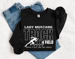 Lady Mustang Track & Field WHITE INK DTF Transfer