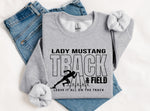 Lady Mustang Track & Field BLACK INK DTF Transfer