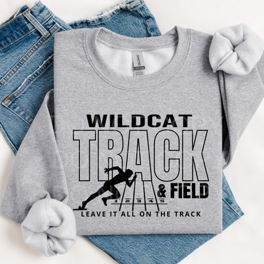 Wildcat Track & Field BLACK INK DTF Transfer