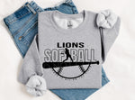 Lions Softball BLACK INK DTF Transfer