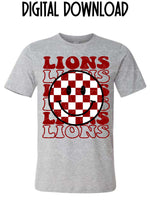 Lions Checkered Smile Mascot Digital Download MS