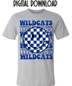 Wildcats Checkered Smile Mascot Digital Download MS
