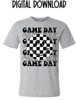 Game Day Checkered Smile Mascot Digital Download MS
