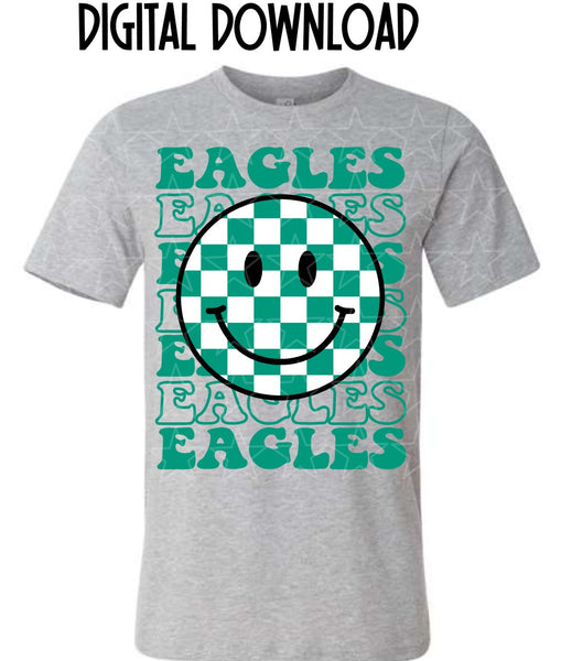 Eagles Checkered Smile Mascot Digital Download MS