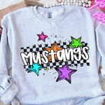 Mustangs Bright Star Check DTF Transfer