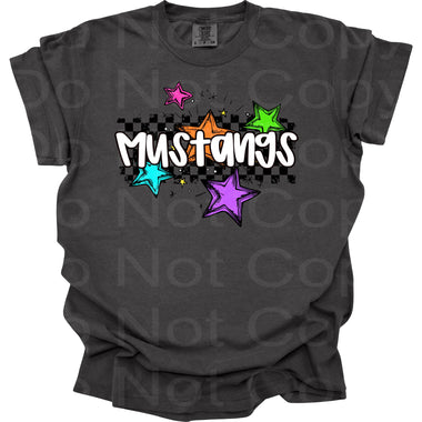 Mustangs Bright Star Check DTF Transfer