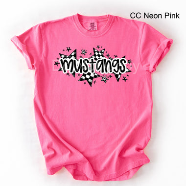 Mustangs Check Star Mascot DTF Transfer (E)