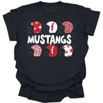 Mustangs White/Red Helmet DTF Transfer (DB)