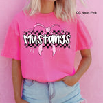 Mustangs Pink Bow Black Check Mascot DTF Transfer