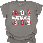 Mustangs White/Red Helmet DTF Transfer (DB)