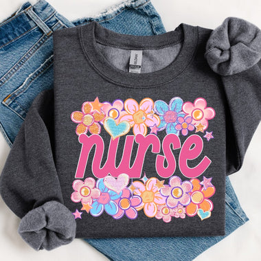 Nurse Floral DTF Transfer