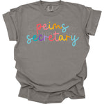 Colorful Cursive Peims Secretary DTF Transfer