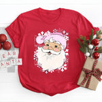 Pink Santa DTF Transfer