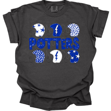 Potters Royal/White Helmet DTF Transfer (DB)
