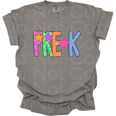 Preppy Bright Pattern Pre K DTF Transfer (AR)