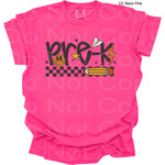 Pre K Black Check Smiley DTF Transfer (SCD)