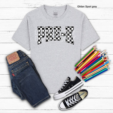 Pre K Black Check DTF Transfer (E)