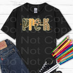 Pre K Camo Orange Check DTF Transfer (E)