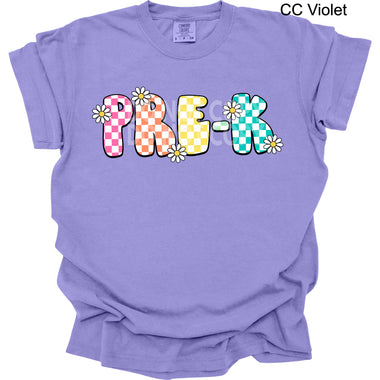 Pre K Daisy Check DTF Transfer (E)