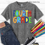 Fouth Grade Boy Block Style Primary Colors DTF Transfer (E)