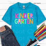 Kindergarten Girl Block Style Primary Colors DTF Transfer (E)