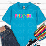 Preschool Girl Block Style Primary Colors DTF Transfer (E)