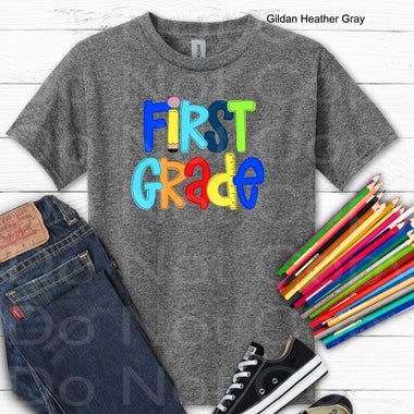 First Grade Boy Primary Colors DTF Transfer (E)