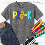 Pre K Boy Primary Colors DTF Transfer (E)