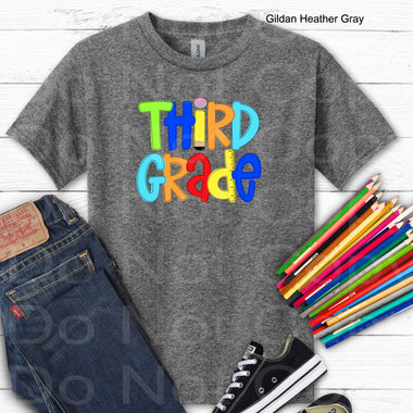 Third Grade Boy Primary Colors DTF Transfer (E)