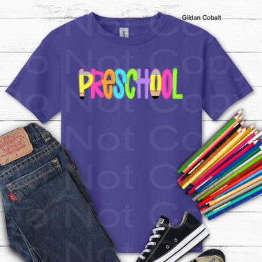 Preschool Girl Primary Colors DTF Transfer (E)