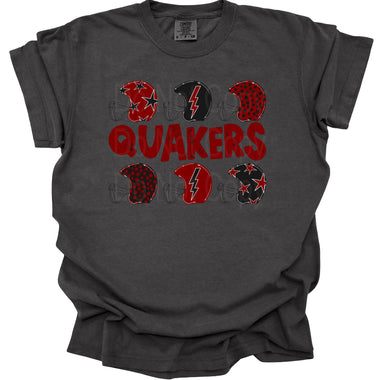 Quakers Crimson/Black Helmet DTF Transfer (DB)