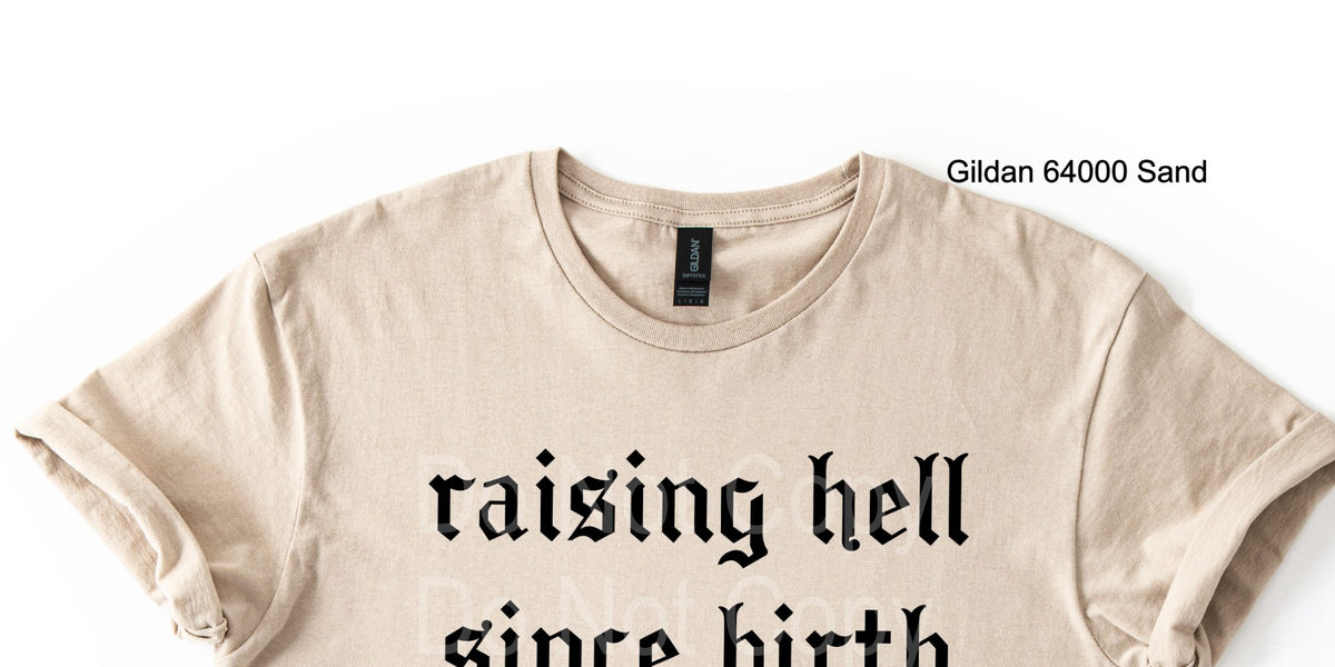 Raising Hell Since Birth Single Color Screen B35 – Wills Creek Designs