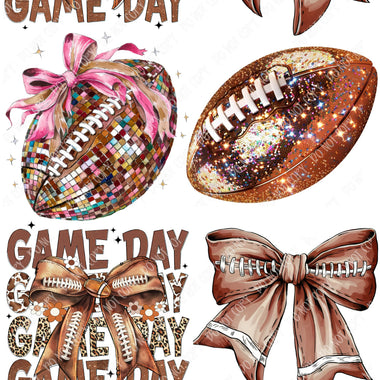 Coquette Football Ready Made DTF Gang Sheets (Adult Size) 22"x48"