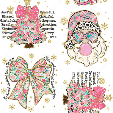 Christmas Glitter Coquette Ready Made DTF Gang Sheets (Adult Size) 22"x48"