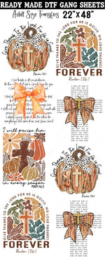 Fall Christian Ready Made DTF Gang Sheets (Adult Size) 22"x48"