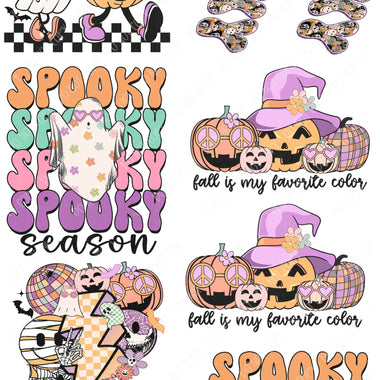 Spooky Halloween Ready Made DTF Gang Sheets (Adult Size) 22"x48"