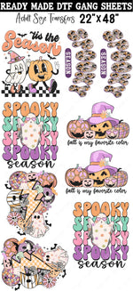 Spooky Halloween Ready Made DTF Gang Sheets (Adult Size) 22"x48"