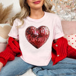 Red Disco Heart DTF Transfer