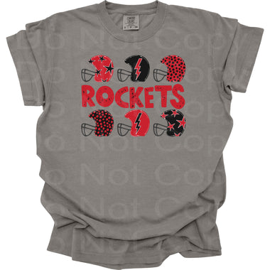 Rockets Black and Red Helmets DTF Transfer (DB)