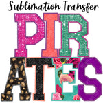 Pirates Floral Mascot Sublimation Transfer