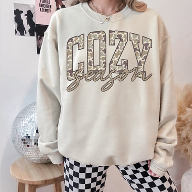 Cozy Season Camo Wholesale Sweatshirt