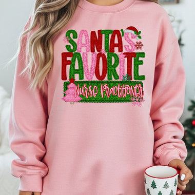 Santa’s Favorite Nurse Practitioner DTF Transfer (S&G)