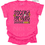 Second Grade Black Check Smiley DTF Transfer (SCD)