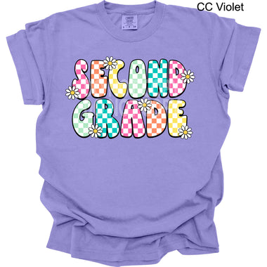 Second Grade Daisy Check DTF Transfer (E)