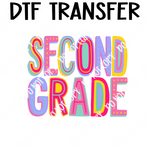 Colorful Second Grade girl DTF Transfer