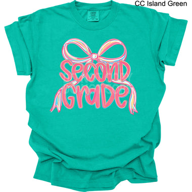 Second Grade Pink Bow DTF Transfer (E)