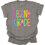 Preppy Bright Pattern Second Grade DTF Transfer (AR)