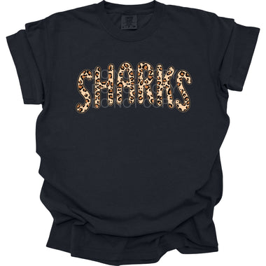 Sharks Leopard Print Mascot DTF Transfer (E)